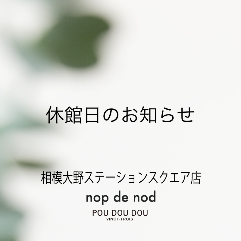 【相模大野ステーションスクエア店】休館日のお知らせ。