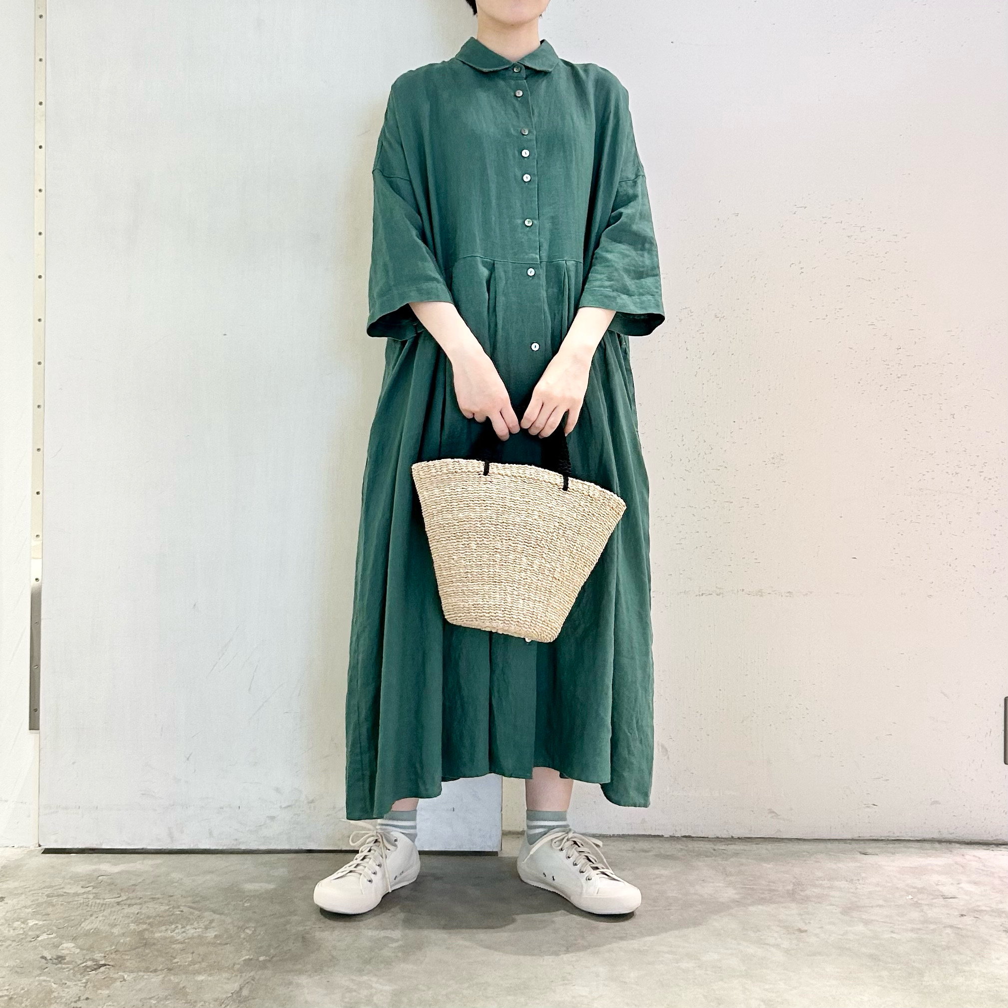 【吉祥寺パルコ店】１枚でも羽織でも＊リネンタックワンピース