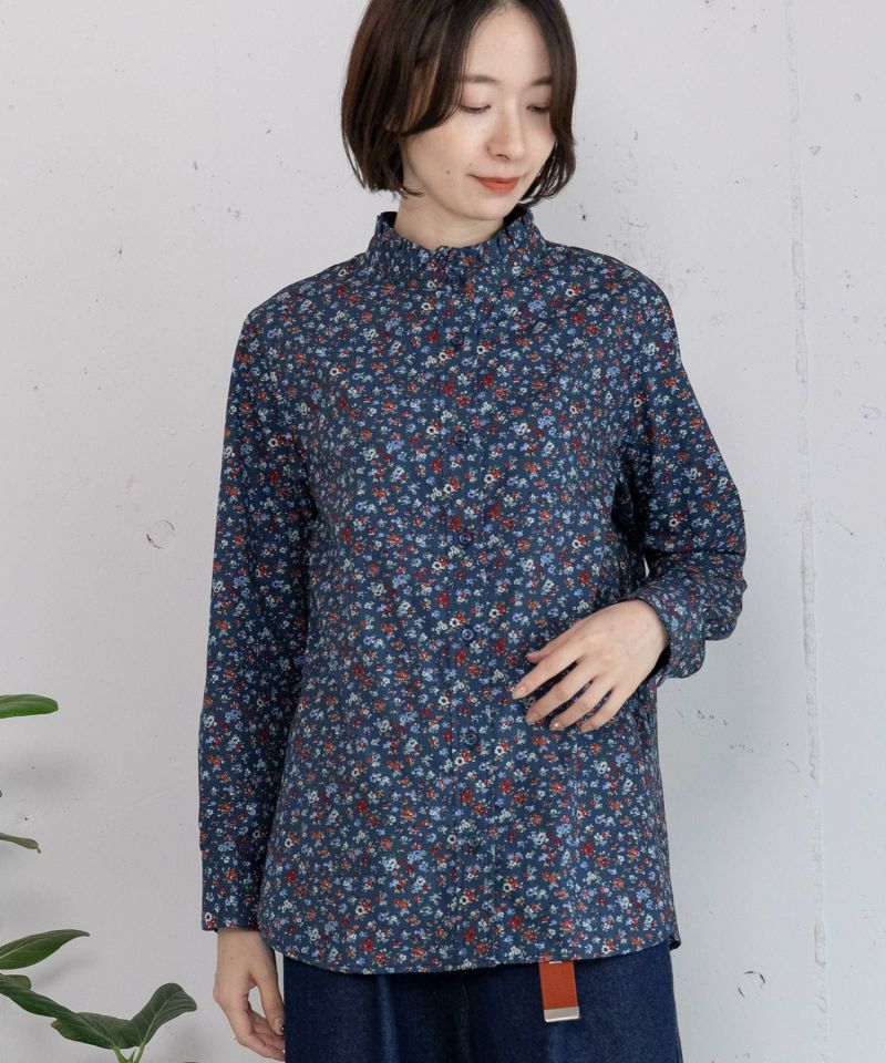 スタンドフリルブラウス