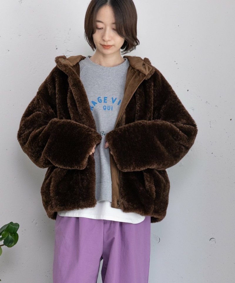 フーデッドファーブルゾン