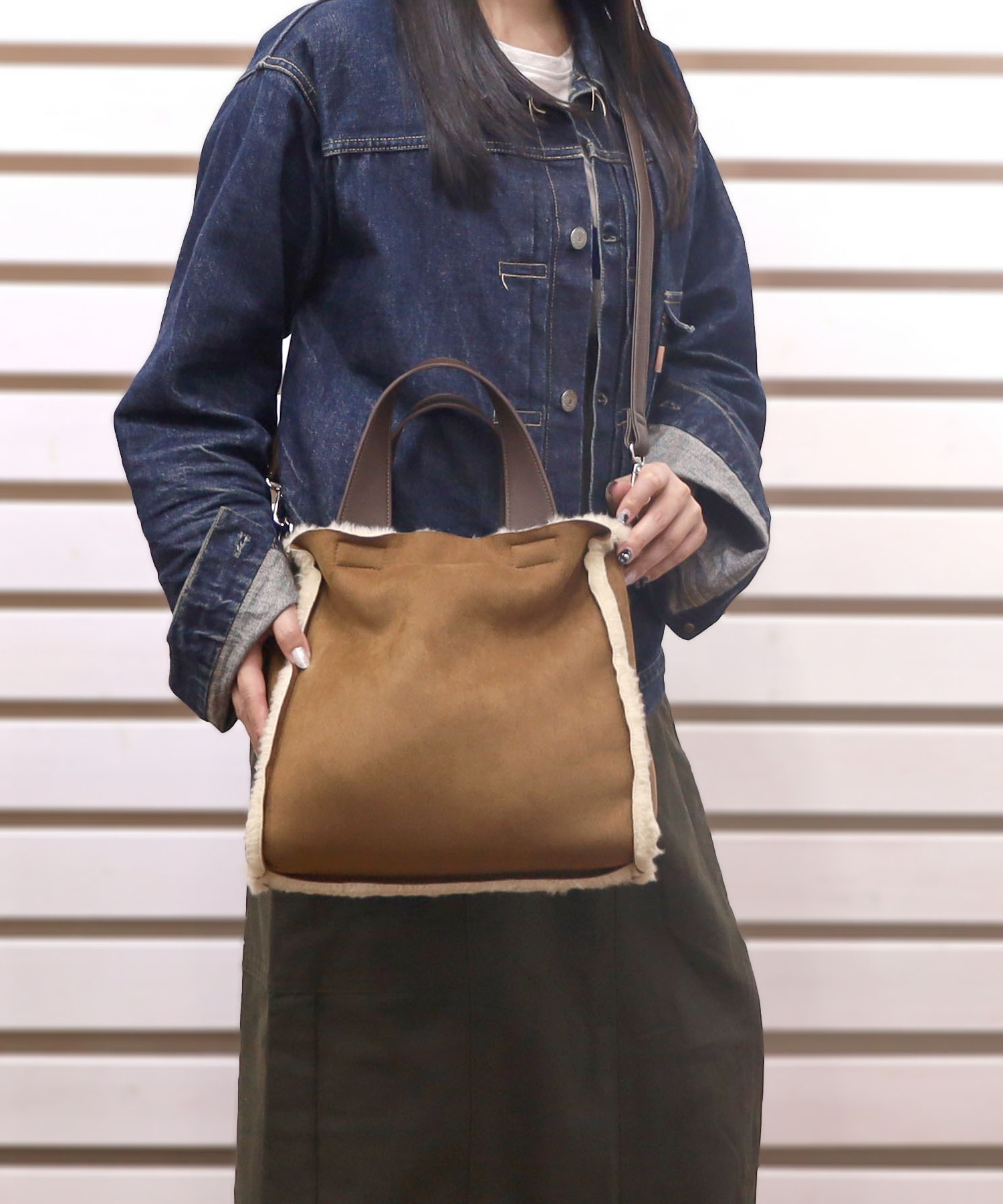 ボアムートンリバーシブルミニ２ＷＡＹトートバッグ