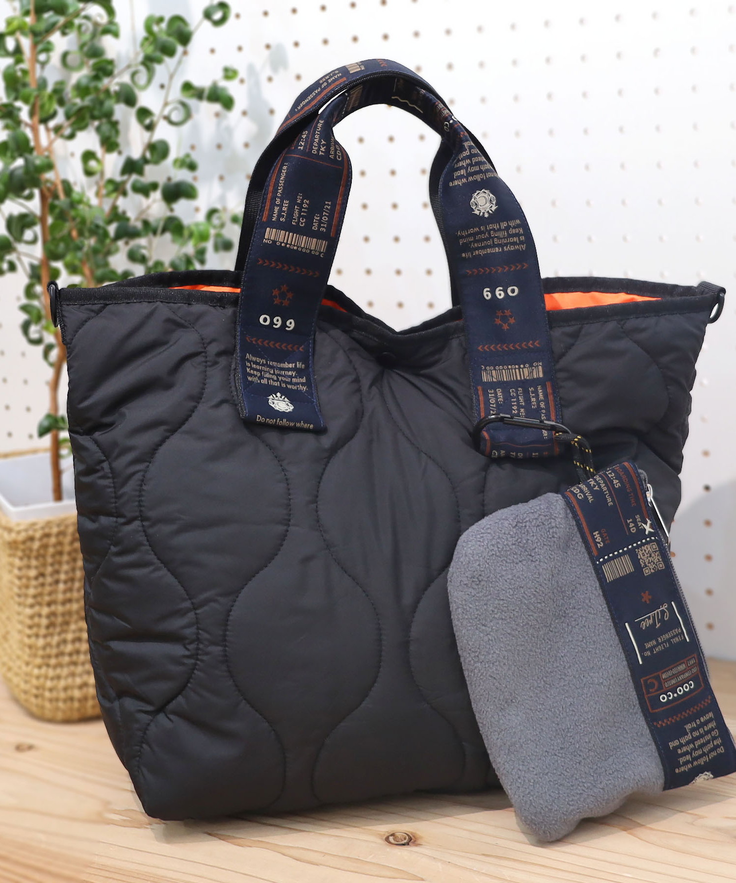 オリジナル柄テープキルティング２ＷＡＹトートバッグ／Ａ４対応