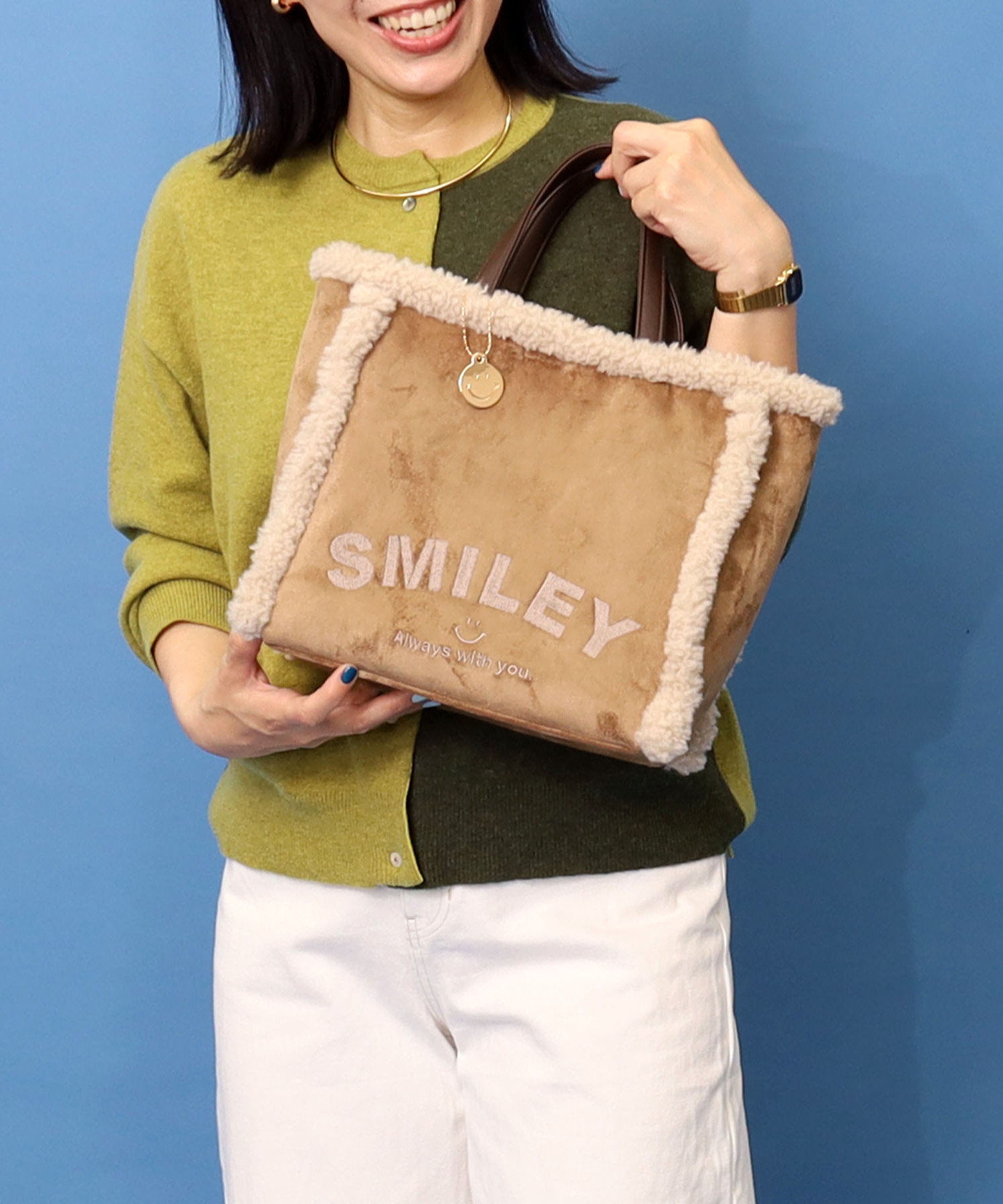 ＳＭＩＬＥＹ　エコファームートンスクエア２ＷＡＹトートバッグ