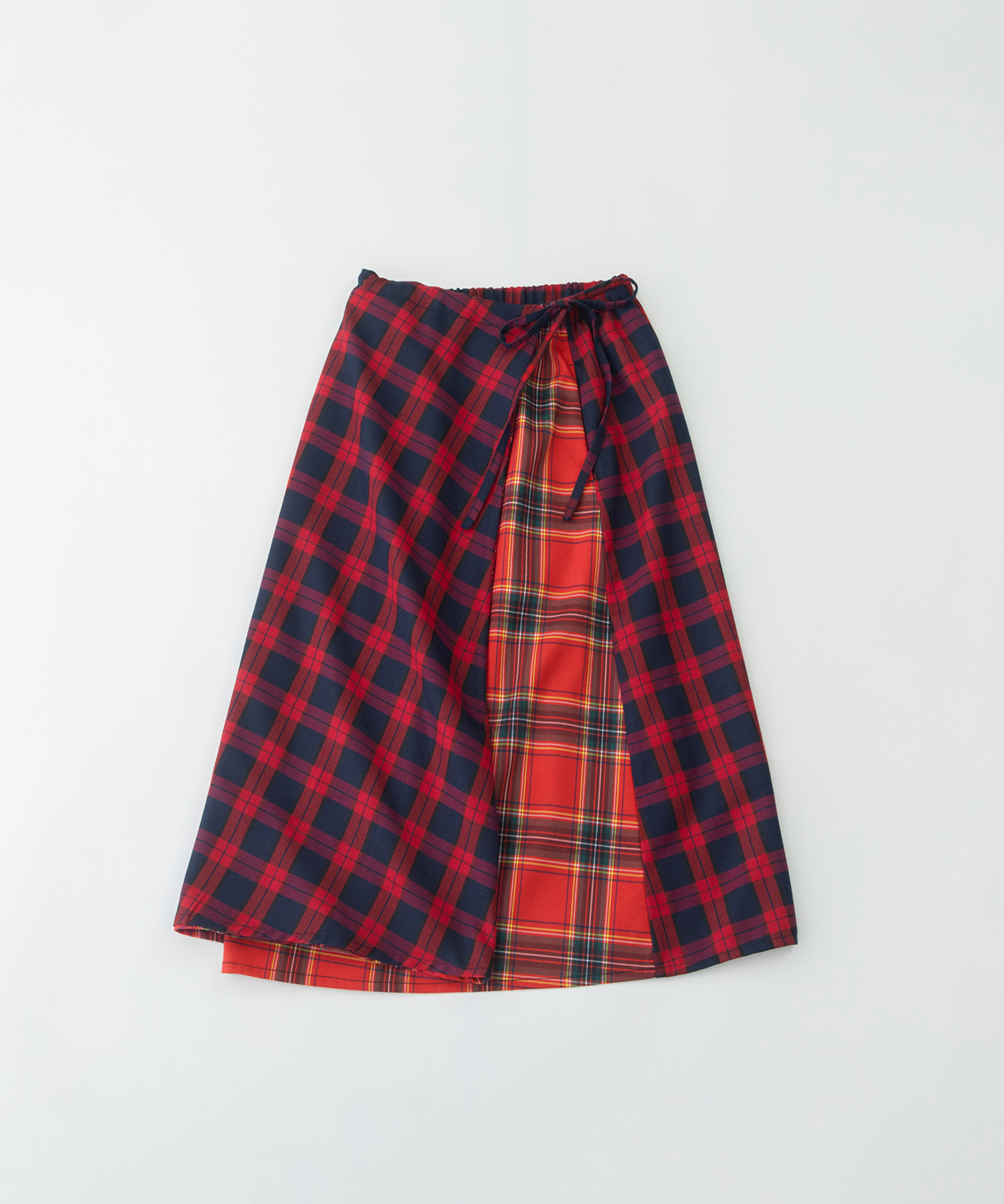 miscチェック2wayラップスカート