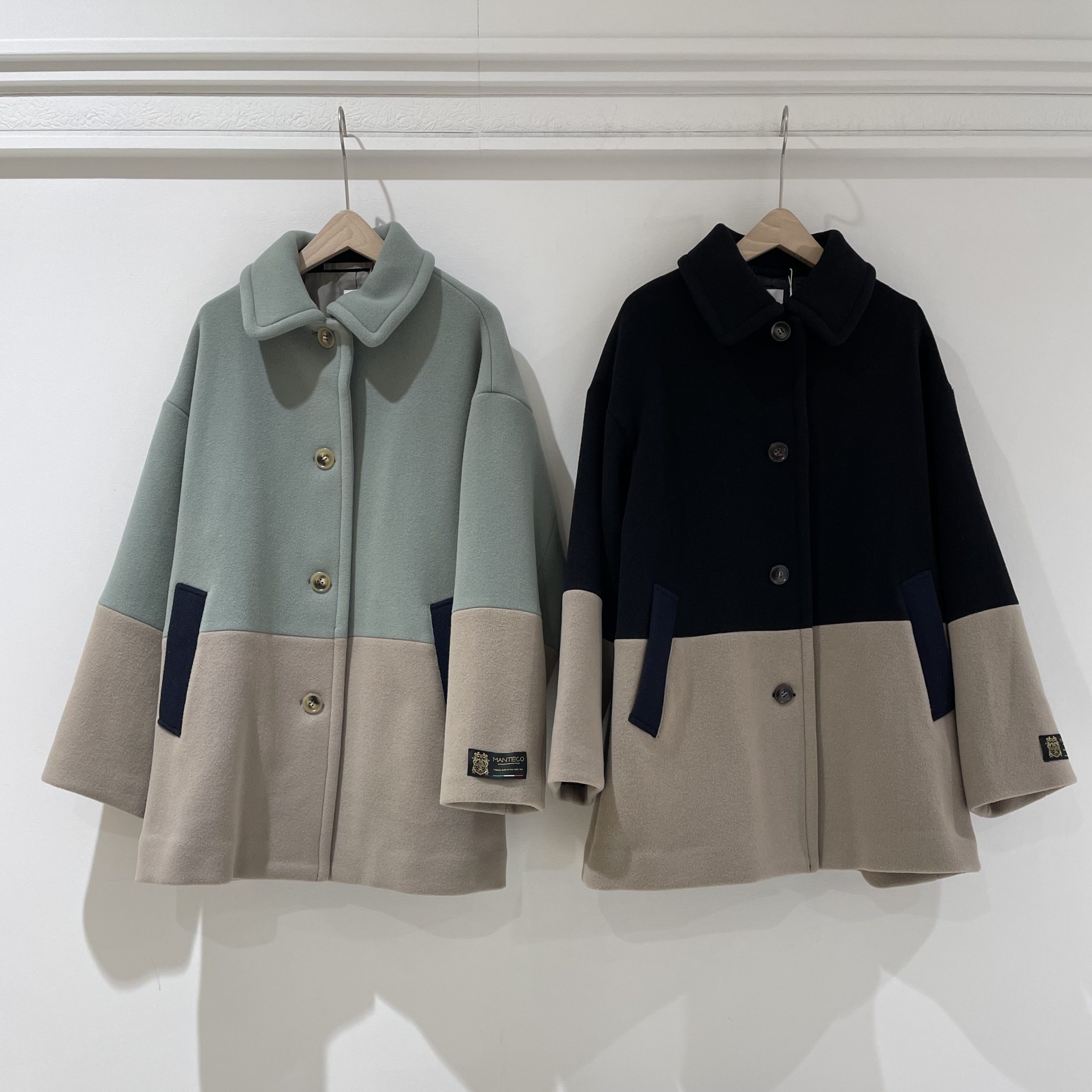 【なんばパークス店】バイカラーが可愛いステンカラーコートのご紹介です。