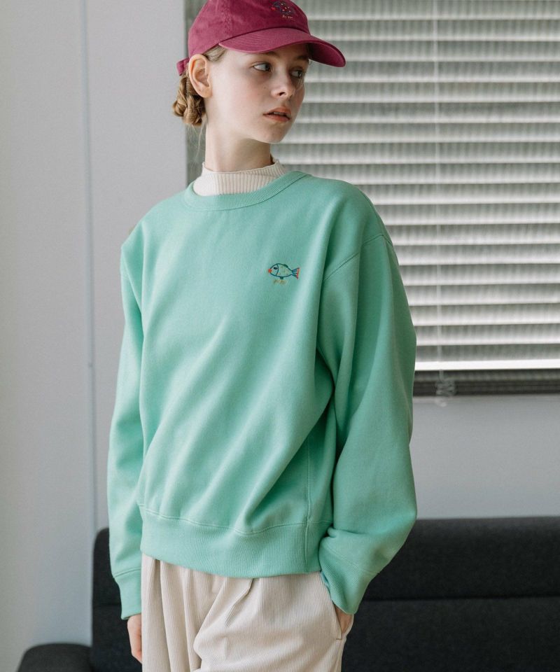 ワンポイントアニマル刺繍トレーナー