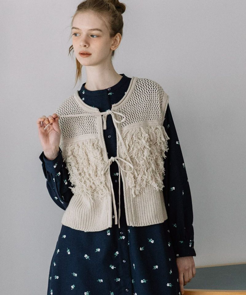 2wayループ編みニットベスト