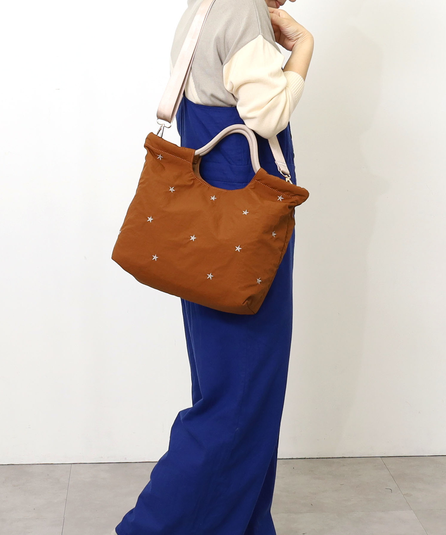 星柄刺繍軽量２ＷＡＹトートバッグ 定番FG