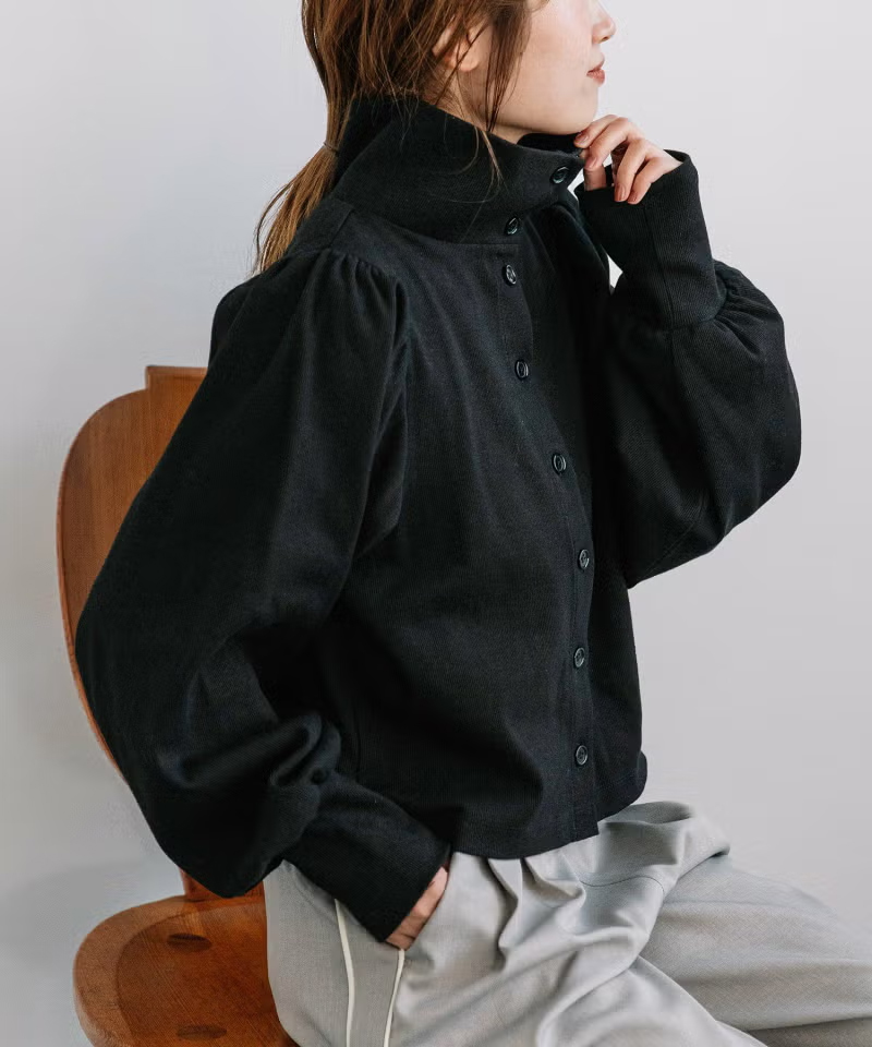 パフスリーブカーディガントップス