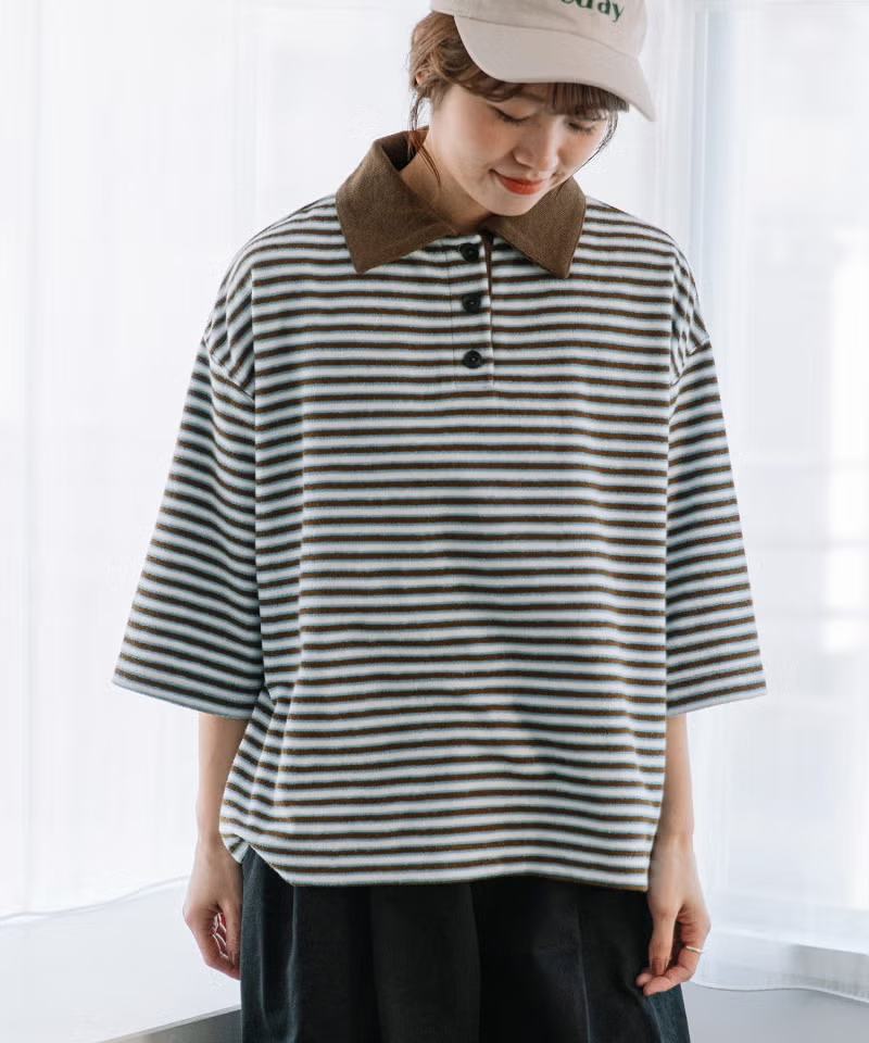 パイルボーダーラガートップス