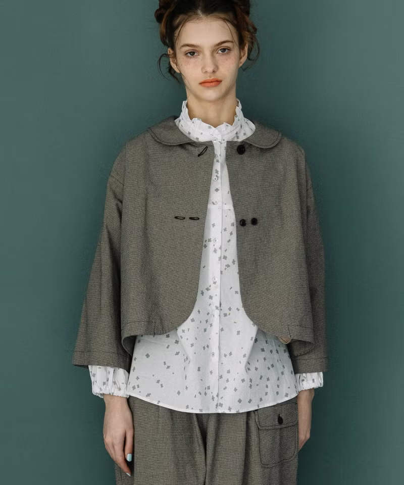 ラウンドカラークロップドジャケット