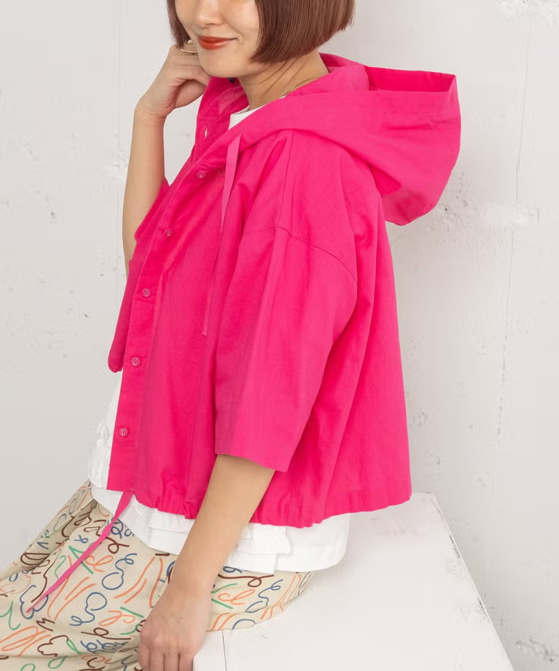 クロップドフーディシャツ