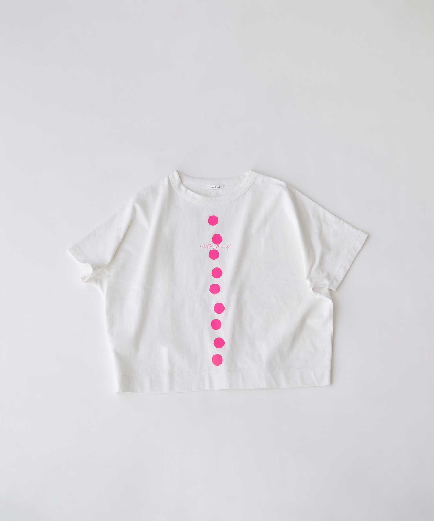 Cloche USコットンドットラインプリントTシャツ