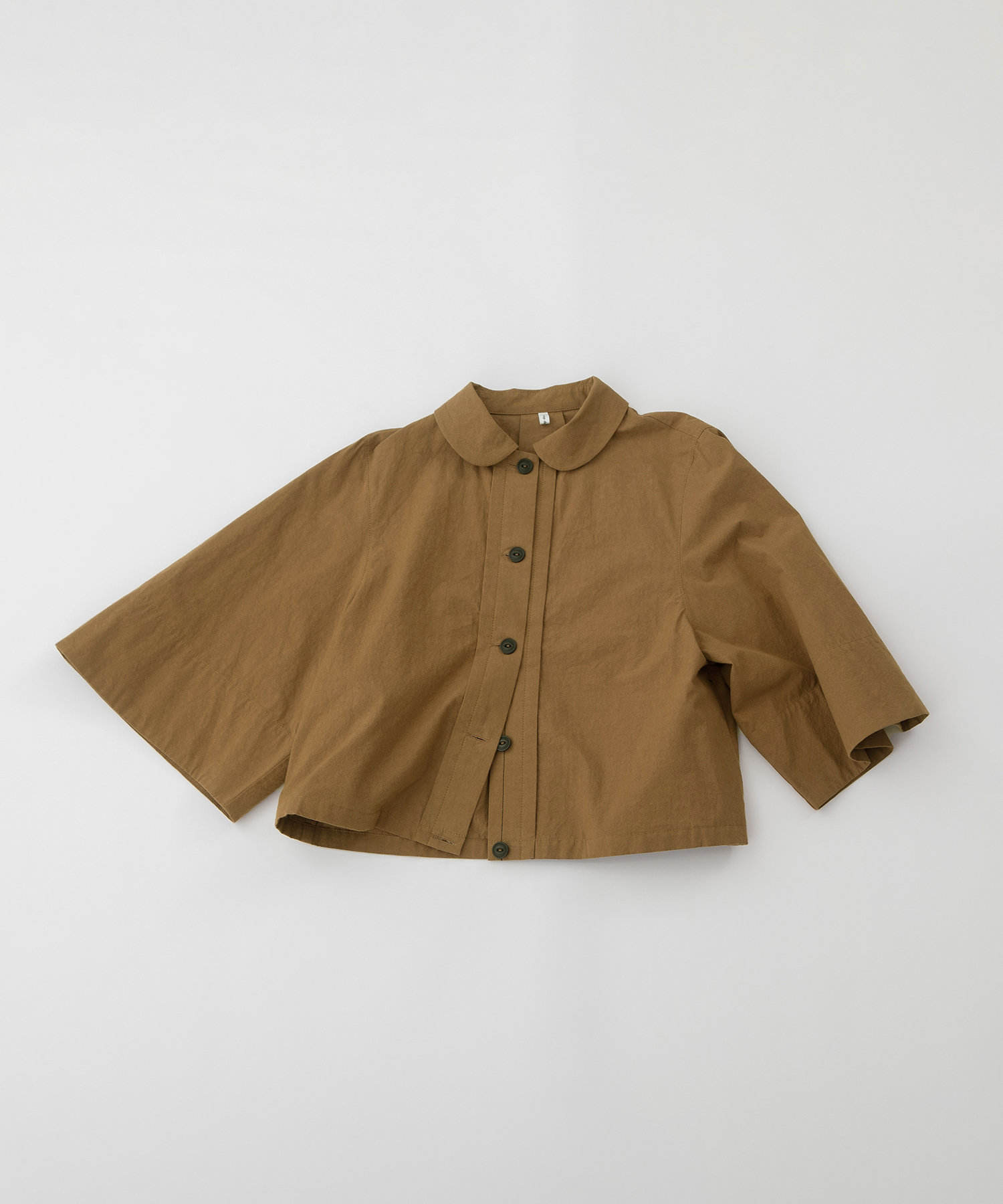 Rondeケープスリーブクロップドシャツ