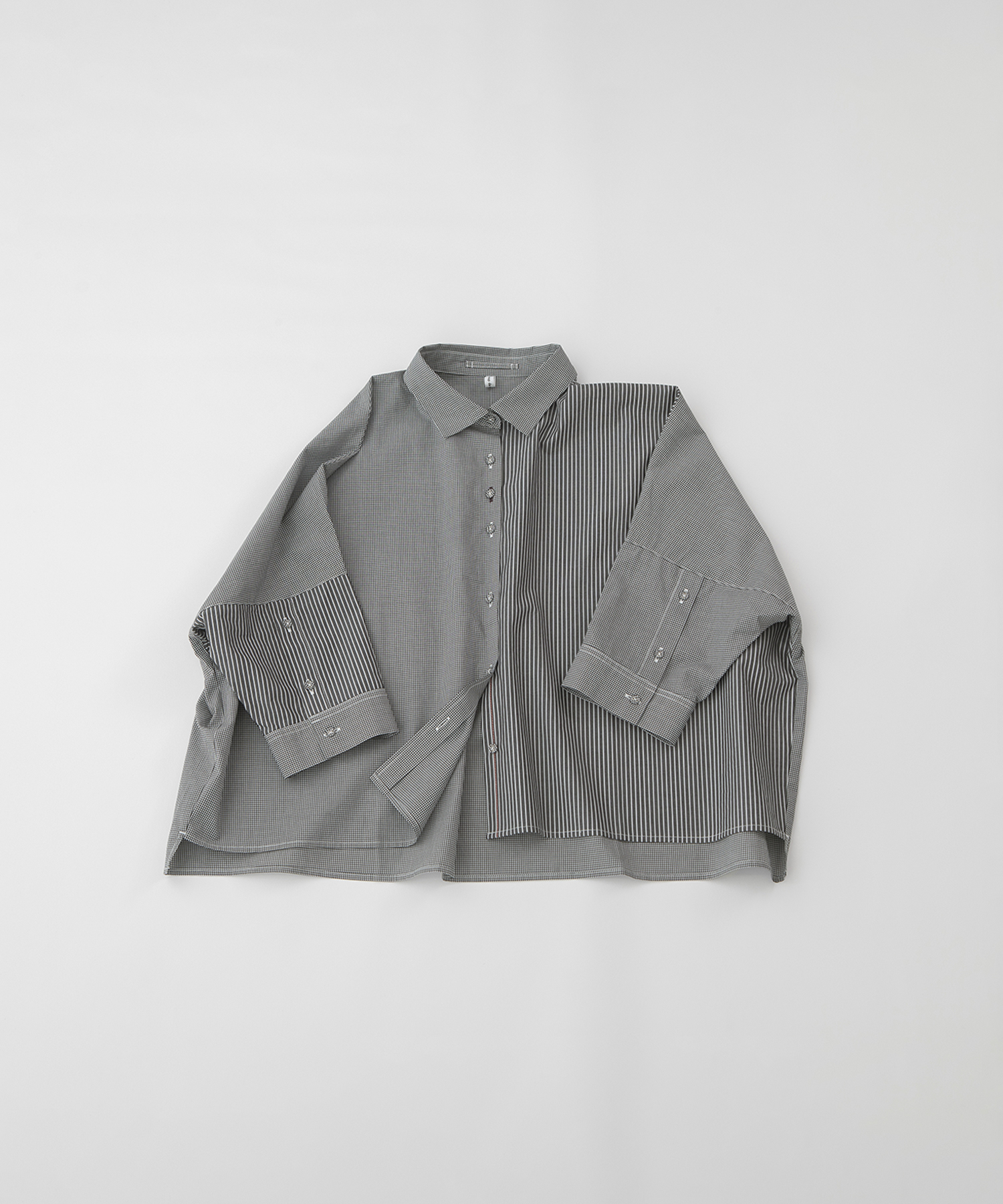 miscクロップド6分袖ワイドシャツ