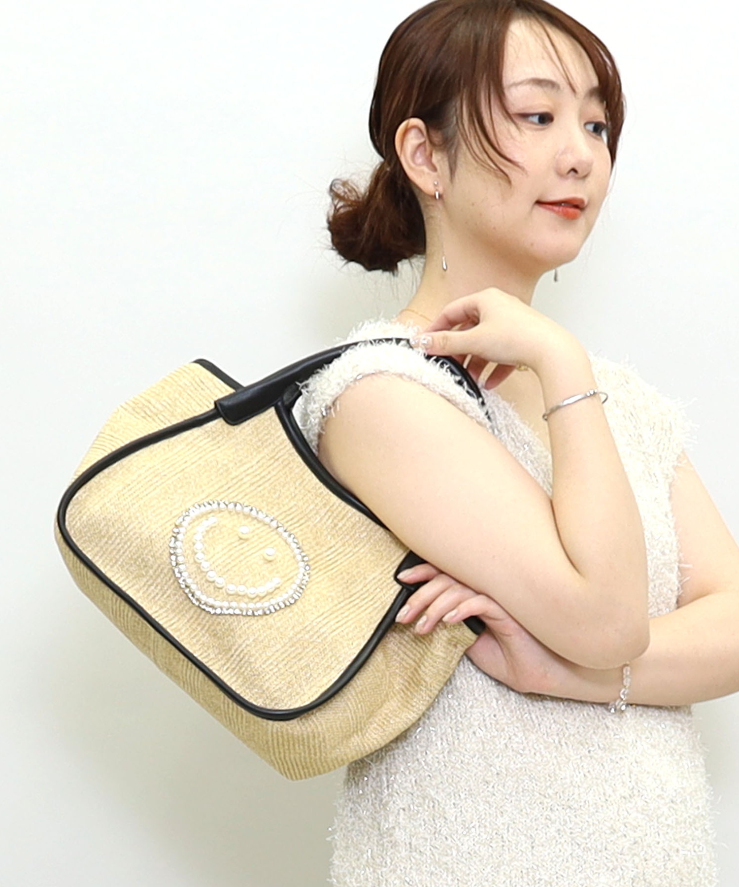 ＳＭＩＬＥＹ　パール刺繍シート２ＷＡＹトートバッグ