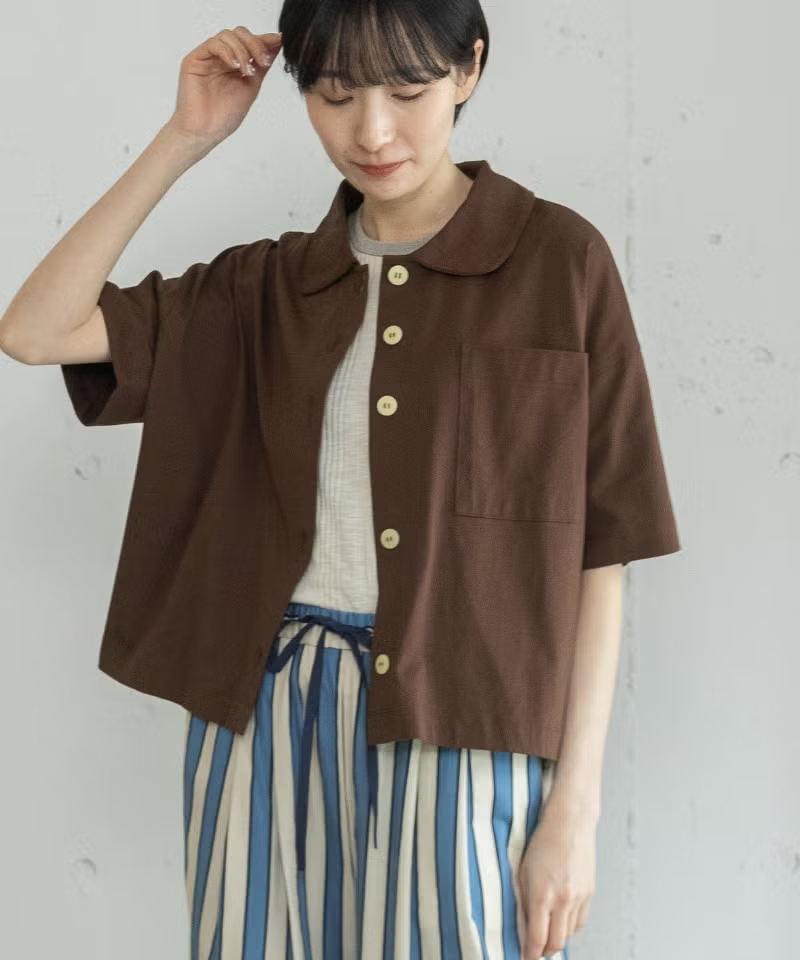 衿つき羽織りトップス