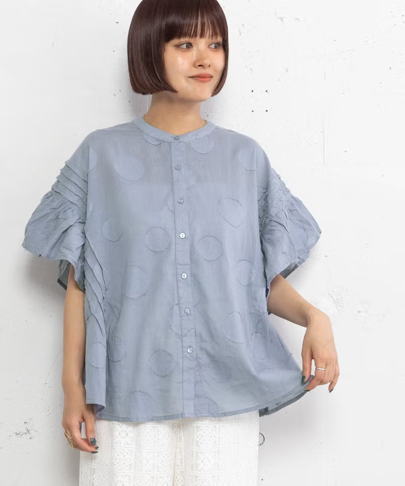 ＜made in INDIA＞フリルスリーブブラウス