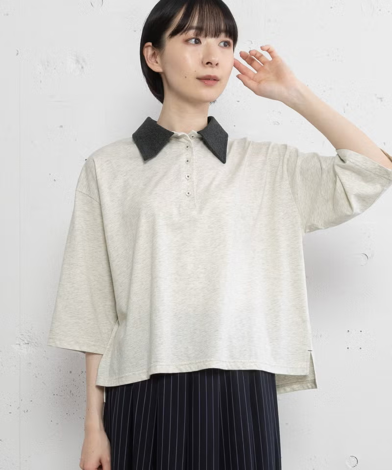 並びボタンポロトップス